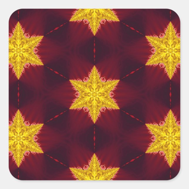 Goldener Star Quadratischer Aufkleber (Vorderseite)