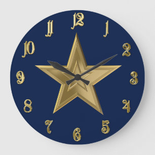 Goldener Stern Große Wanduhr