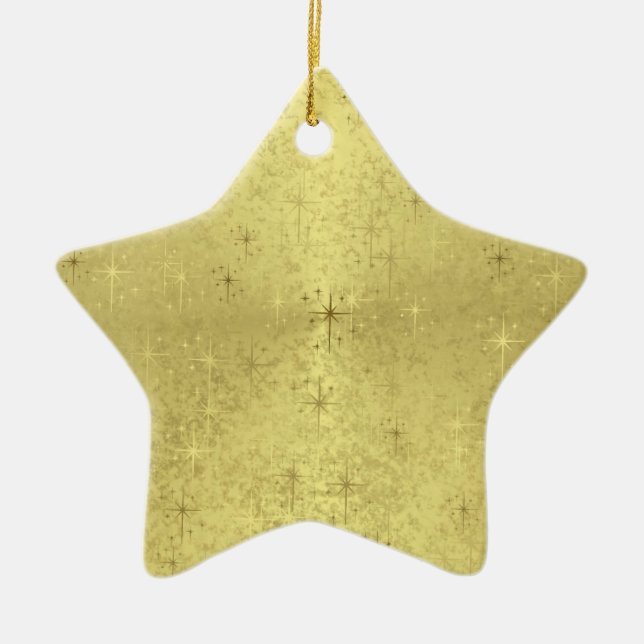Goldener Stern Keramik Ornament (Vorne)