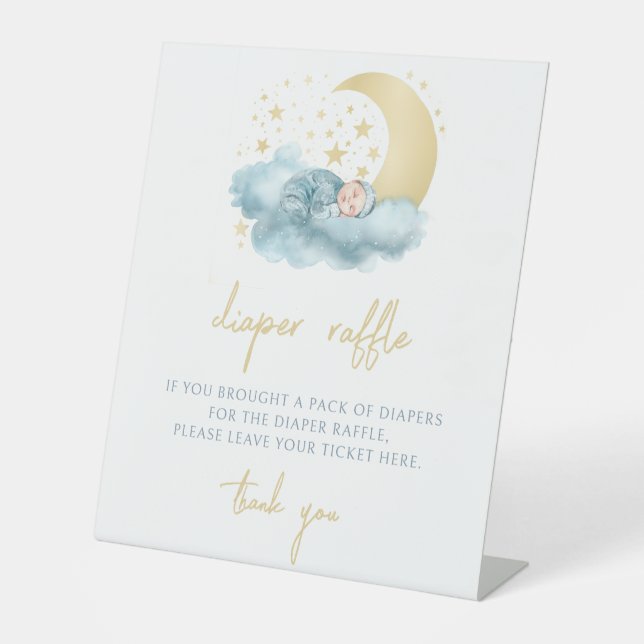 Goldener Stern-Mini-Duschdiapier-Zeichen Sockelschild (Vorderseite)