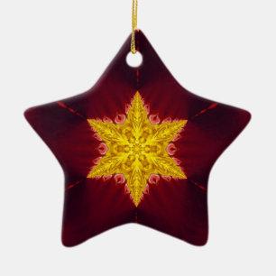 Goldener Stern Schmuck Keramik Ornament