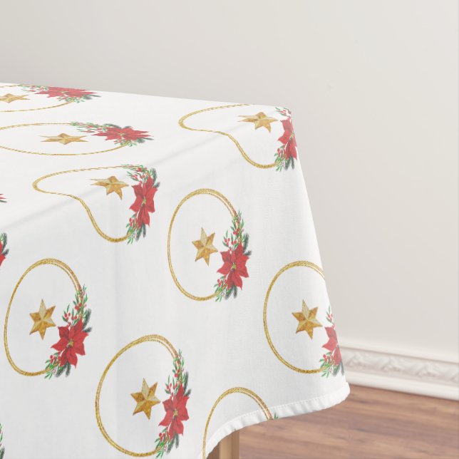 Goldener Stern und Weihnachtsmann Tischdecke (Beispiel)
