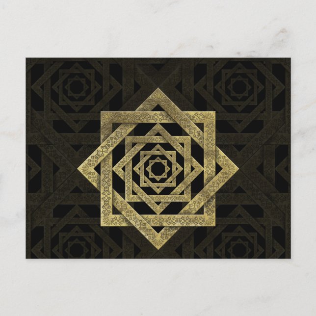 Goldener Stern von Lakshmi - Ashthalakshmi Postkarte (Vorderseite)