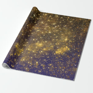 Goldener Sterneconfetti-himmlisches Geschenkpapier