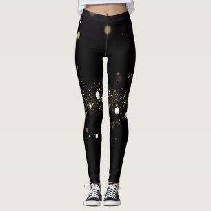 Goldener Sternenstaub in Schwarz Leggings