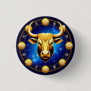 Goldener Stier Stier im kosmischen Tierkreis Button