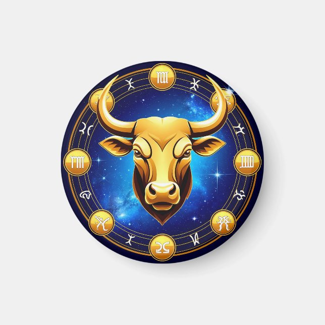 Goldener Stier Stier im kosmischen Tierkreis Magnet (Vorne)