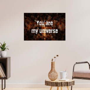 Goldener Strahl im geometrischen funkelnden Univer Poster
