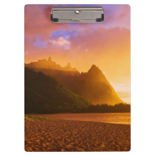 Goldener Strandsonnenuntergang, Hawaii Klemmbrett