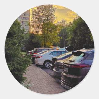 Goldener Stundenumlaufaufkleber - individuell anpa Runder Aufkleber