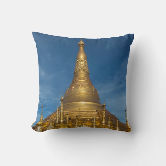Goldener Stupa-Tempel Kissen (Vorderseite)