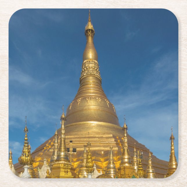 Goldener Stupa-Tempel Rechteckiger Pappuntersetzer (Vorderseite)