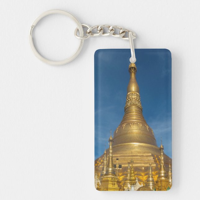 Goldener Stupa-Tempel Schlüsselanhänger (Vorderseite)