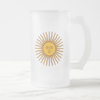 Goldener Sun von Flagge Mais Argentinien trinkt Mattglas Bierglas