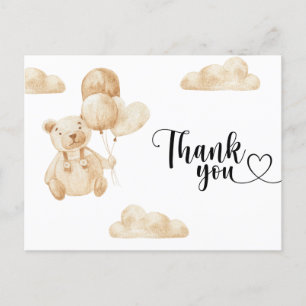 Goldener Teddybär Danksagungskarte Postkarte