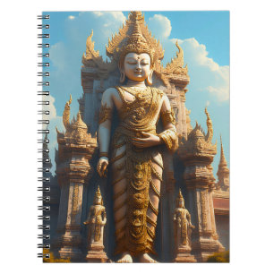 Goldener thailändischer Tempelwächter Notizblock