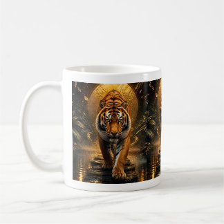 Goldener Tiger Luxus-Wildlife-Kunst Kaffeetasse