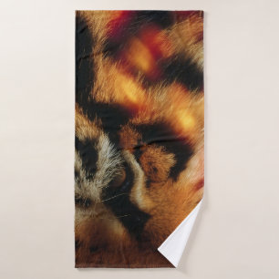 Goldener Tigerauge Nahaufnahme-Wildlife-Poster Badhandtuch Set