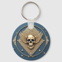 ☠️ Goldener Totenkopf mit Flügeln Gothic Geschenk