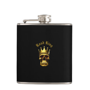 Goldener Totenkopfkolben Flachmann