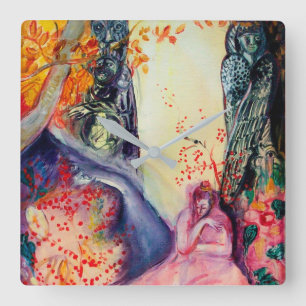 GOLDENER TRAUM/Yoga-Meditations-Zen-Garten Quadratische Wanduhr