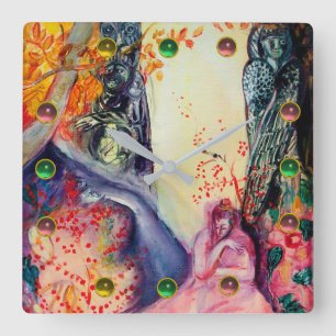 GOLDENER TRAUM/Yoga-Meditations-Zen-Garten Quadratische Wanduhr