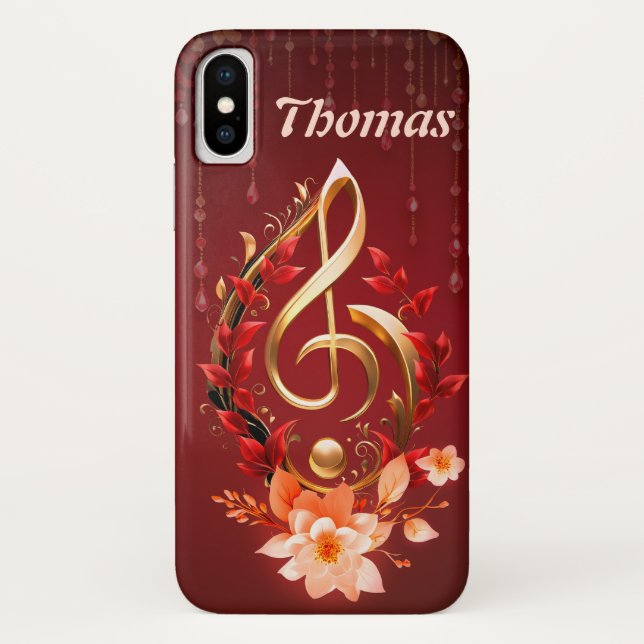 Goldener Treppenschnitt mit roten Blätter. Case-Mate iPhone Hülle (Rückseite)