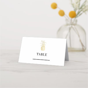 Goldener Tropischer Eleganter Ananas Hochzeit Stuh Platzkarte