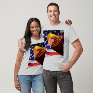 Goldener Trumpf Vogel USA Flagge Herren Basic Unis T-Shirt