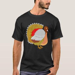 Goldener Truthahn Gackert, Vintage Retro Erntedank T-Shirt