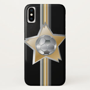 Goldener und silberner Effekt Fußball-Stern Case-Mate iPhone Hülle