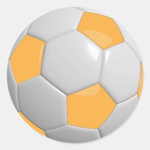 Goldener und weißer Fußball Runder Aufkleber
