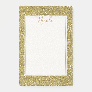Goldener unechter Glitter Post-it Klebezettel