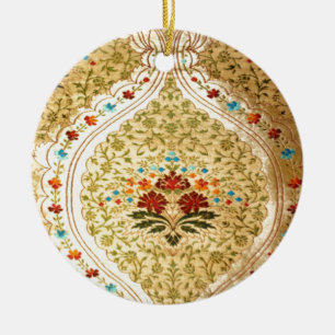 Goldener venezianischer Damast Keramikornament