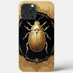 Goldener Verzierter Käfer im dekorativen Hintergru Case-Mate iPhone Hülle