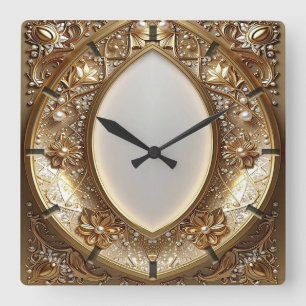 Goldener verzierter Rahmen Wanduhr