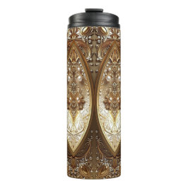 Goldener verzierter Thermobecher Thermosbecher