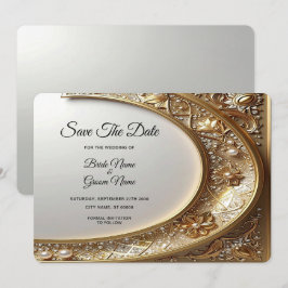 Goldener Verzierungsrahmen Save The Date