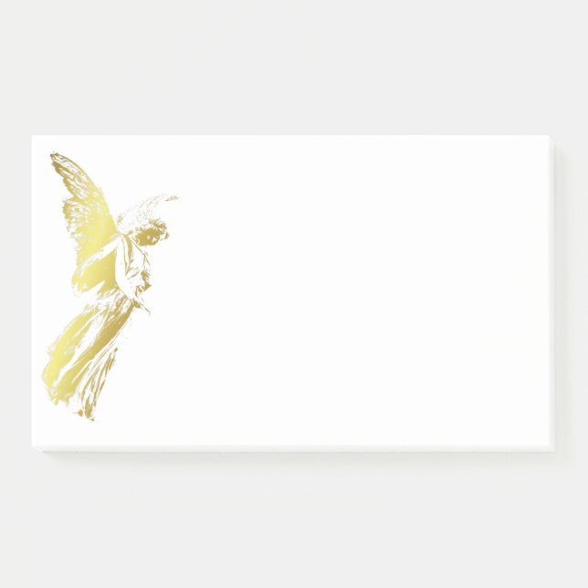 Goldener Vintage-Engel, der über dich wacht Post-it Klebezettel (Vorderseite)