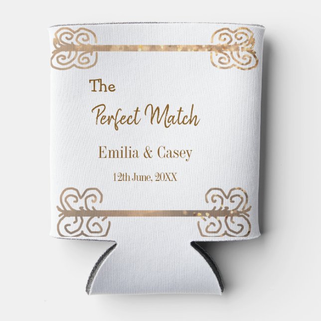 Goldener Vintager Glitzer für das perfekte Partner Dosenkühler (Vorderseite)