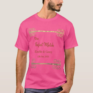 Goldener Vintager Glitzer für das perfekte Partner T-Shirt
