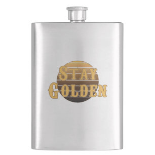 Goldener Vintager Kolben bleibe Flachmann
