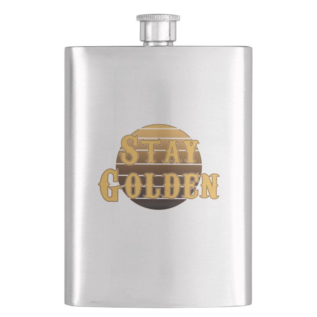 Goldener Vintager Kolben bleibe Flachmann (Vorderseite)