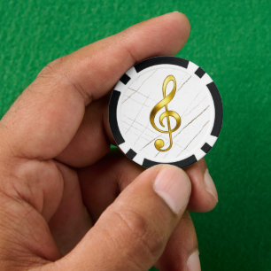 Goldener Violinschlüssel Marmor Heimdekoration Pokerchips
