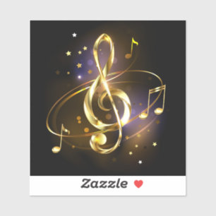 Goldener Violinschlüssel Musik Aufkleber