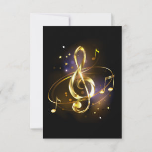 Goldener Violinschlüssel Musik Einladung