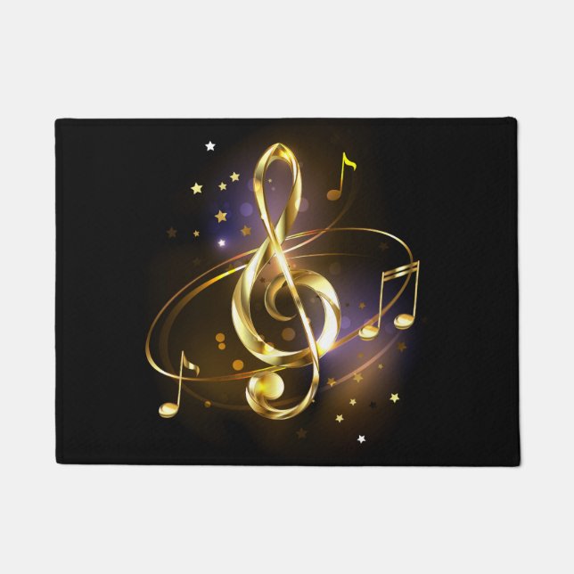 Goldener Violinschlüssel Musik Fußmatte (Vorderseite)