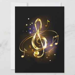 Goldener Violinschlüssel Musik Karte