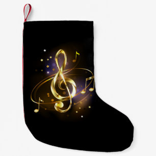 Goldener Violinschlüssel Musik Kleiner Weihnachtsstrumpf