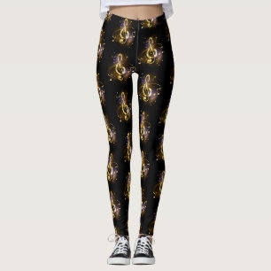 Goldener Violinschlüssel Musik Leggings